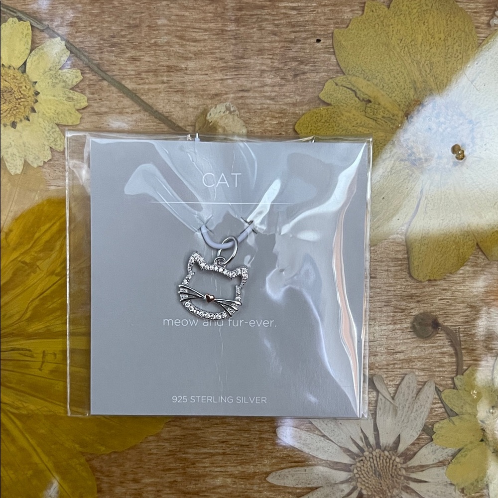 Origami Owl Silver Cat Pendant